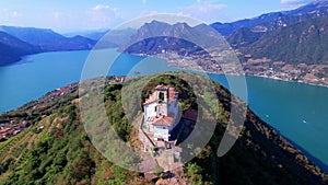 Scenic romantic lakes of Italy - Lago Iseo, aerial video