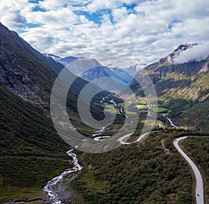 Scenic rout in Norway Gamle Strynefjellsvegen Road photo