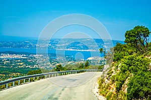 Scenic route at Kefalonia island Ionian Sea Greece