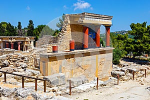 Scenic ruins of the Minoan Palace of Knossos