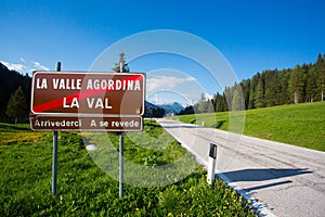 Scenic rural road in th Dolomites