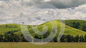 Scenic rural scene of rolling hills in Australia