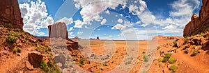 Scenic sandstones, cloudy sky at Monument Valley