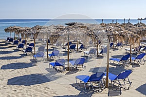 Scenic sandy beach in Alykes. It is situated on the east coast of Zakynthos island, Greece.