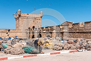 Scenic Scala du Port at the harbor of Essaouira in Morocco