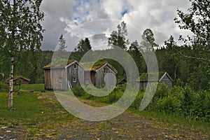 Scenic scandinavian house in green landscapa of Norway