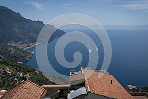 Scenic sea view  in Ravelo on Amalfi Coast in Campania, Italy