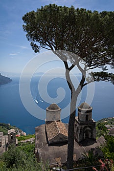 Scenic sea view  in Ravelo on Amalfi Coast in Campania, Italy