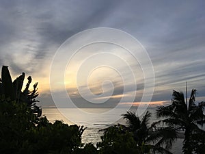 Scenic sea view at sundawn at Huahin, Thailand