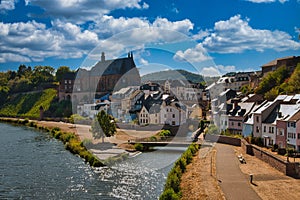Scenic shot of the city of Saarburg along the Saar River in Germany