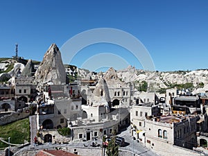 Scenic shot of the Goreme Open Air Museum under the blue sky in Turkey
