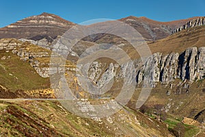 Scenic shot of Pasiegos valleys in the hinterland of Cantabria, Spain