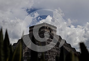 Scenic shot of the Pre-Colombian city called Chichen Itza in Tinum, Yucatan, Mexico