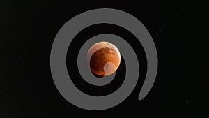Scenic shot of the total eclipse of the moon in space on a black background