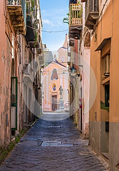 Scenic sight in the beautiful island of Procida, near Napoli, Campania region, Italy.