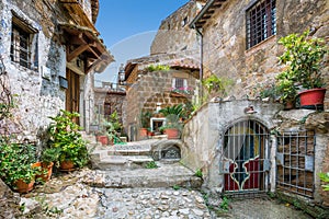 Scenic sight in Calcata, Viterbo Province, Lazio, Italy.