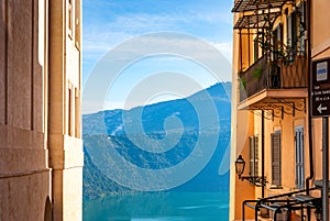 Scenic sight in Castel Gandolfo, with the Albano lake, Italy photo