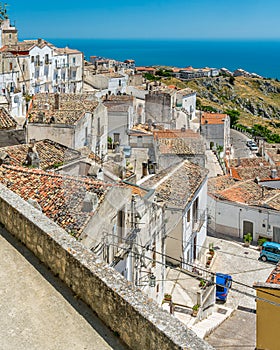 Scenic sight in Monte Sant`Angelo, ancient village in the Province of Foggia, Apulia Puglia, Italy.