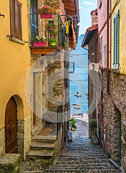 Scenic sight in Sala Comacina, village on Lake Como, Lombardy, Italy. photo