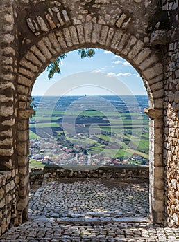 Scenic sight in Sermoneta, medieval village in Latina Province, Italy