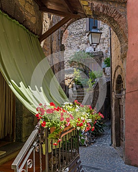 Scenic sight in the village of Civitella d`Agliano, Province of Viterbo, Lazio, Italy.
