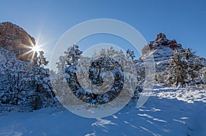 Snow Covered Landscape Sedona Arizona