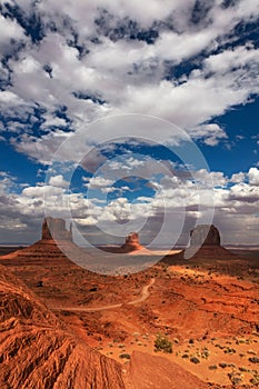 Scenic southwest desert landscape in Monument Valley, Arizona