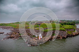 Scenic spring aerial view of Suomenlinna (Sveaborg