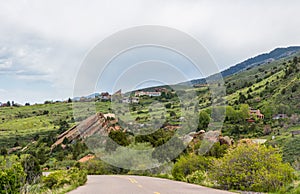 Scenic spring landscape in Red Rocks Park