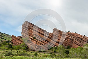 Scenic spring landscape in Red Rocks Park