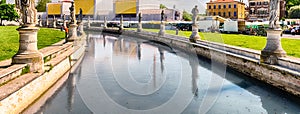 The scenic square of Prato della Valle in Padua, Italy