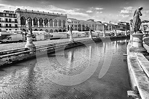 The scenic square of Prato della Valle in Padua, Italy