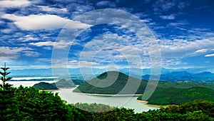 Scenic of Srinakarin dam