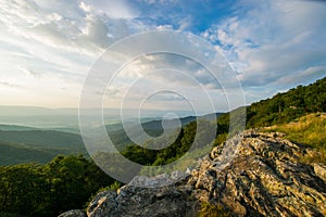 Scenic Summer Landscape on Overlook Drive Shenandoah National Pa