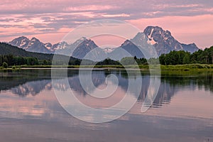 Scenic Summer LAndscape Reflection in the Tetons