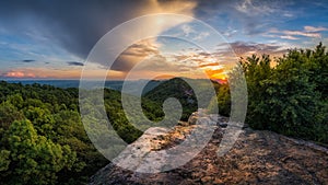 Scenic summer sunset, Appalachian Mountains