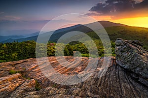 Scenic summer sunset, Appalachian Trail, Tennessee