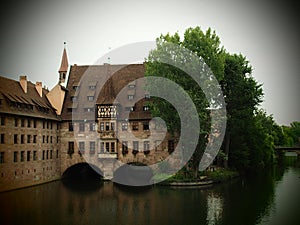 Scenic summer view of the Old Town architecture in Nuremberg, Germany