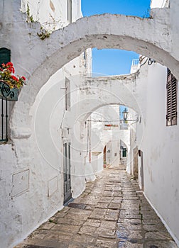 Scenic summer view in Ostuni, province of Brindisi, Apulia, Italy.