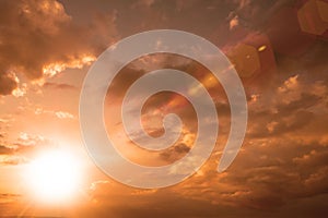 Scenic of sun amidst clouds