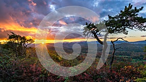 Scenic sunset, Blue Ridge Parkway, North Carolina