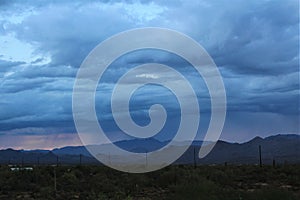 Scenic sunset landscape view of Rio Verde, Sonoran Desert, Maricopa County, Arizona