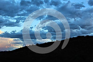 Scenic sunset landscape view of Rio Verde, Sonoran Desert, Maricopa County, Arizona