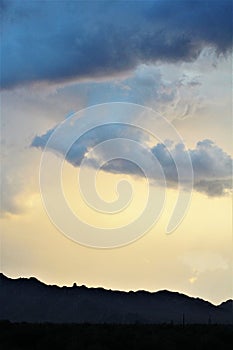 Scenic sunset landscape view of Rio Verde, Sonoran Desert, Maricopa County, Arizona