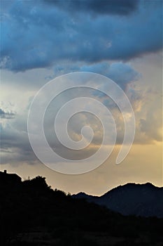 Scenic sunset landscape view of Rio Verde, Sonoran Desert, Maricopa County, Arizona