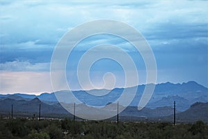 Scenic sunset landscape view of Rio Verde, Sonoran Desert, Maricopa County, Arizona