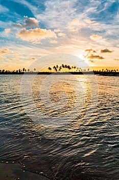 Scenic Sunset at Maracaipe Beach, near Porto de Galinhas Beach, Pernambuco, Brazil