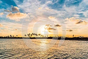 Scenic Sunset at Maracaipe Beach, near Porto de Galinhas Beach, Pernambuco, Brazil