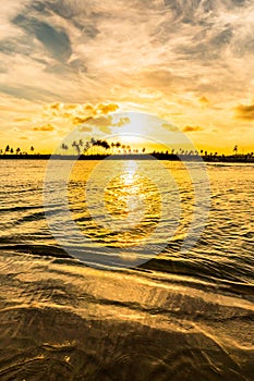 Scenic Sunset at Maracaipe Beach, near Porto de Galinhas Beach, Pernambuco, Brazil