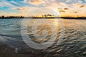 Scenic Sunset at Maracaipe Beach, near Porto de Galinhas Beach, Pernambuco, Brazil